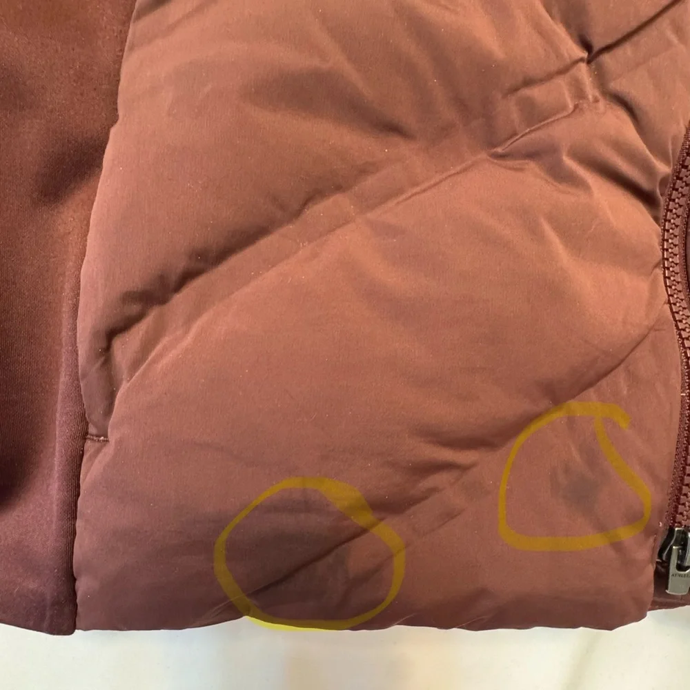 Athleta Inlet Burgundy Puffer Down Filled Jacket - Picture 10 of 13